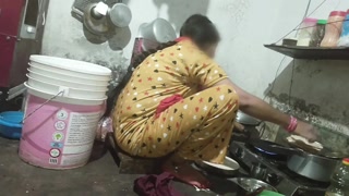 When the stepsister was cooking in the kitchen